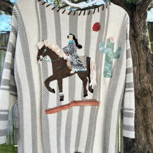 Art Wear Sweater Native American Girl & Tribal Pony