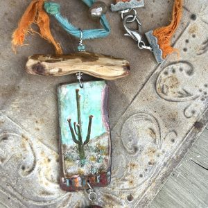 Lone Saguaro Cactus Photo Southwest Necklace
