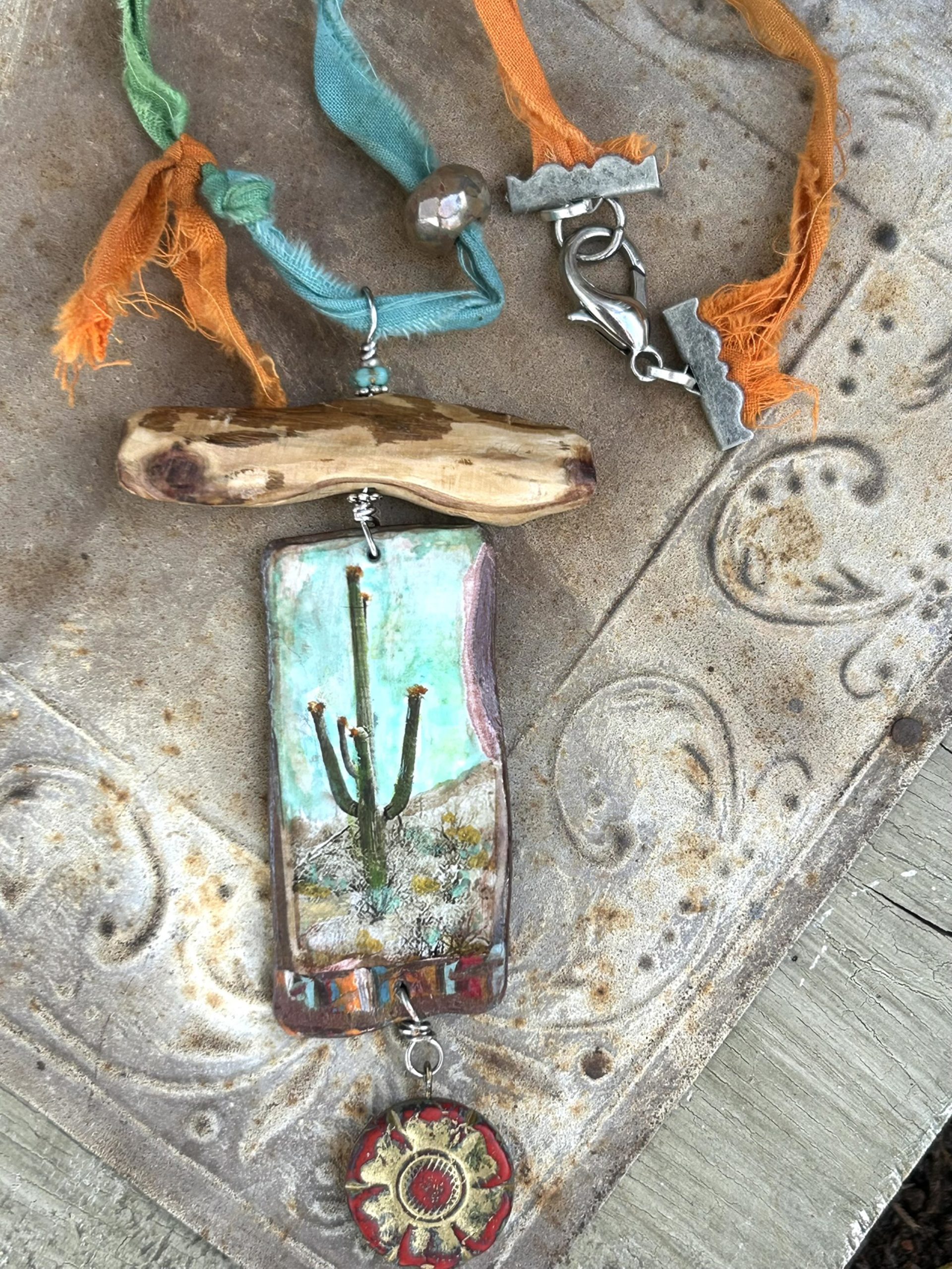 Lone Saguaro Cactus Photo Southwest Necklace