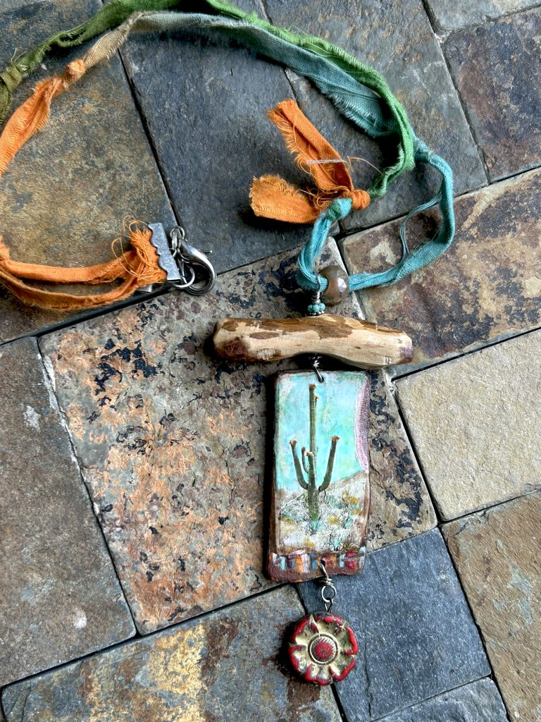 Lone Saguaro Cactus Photo Southwest Necklace