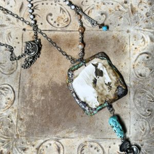 Wild Pinto Beaded Photo Necklace
